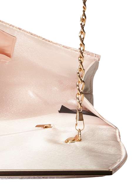 Blush Lace Chain Clutch Bag